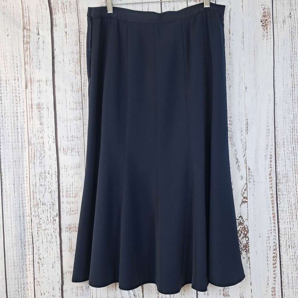 Vintage JACQUES VERT 12 Skirt‎ Suit Set Navy Blue Floral Embroidery Formal - Picture 6 of 9